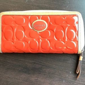 Coach Peyton Zip around Patent Leather Wallet